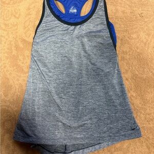 Nike Heather Gray and Royal Blue Tank Top